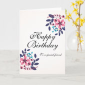 エレガントフローラテーマハッピーバースデー カード (黄色い花)