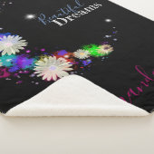 エレガントフローラデイジーと水色 シェルパブランケット (3/4)