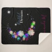 エレガントフローラデイジーと水色 シェルパブランケット (正面(横))