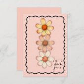 エレガントフローラデイジーサンキューカードピンク&ウィムズ (正面/裏面)