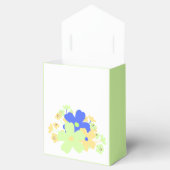 エレガントフローラデザインイン緑の黄色の青 フェイバーボックス (オープン)