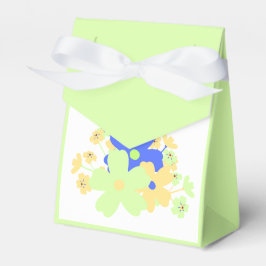 エレガントフローラデザインイン緑の黄色の青 フェイバーボックス
