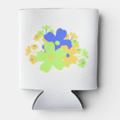 エレガントフローラデザインイン青緑イエロー 缶クーラー (正面)