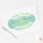 エレガントフローラデザインオーバルブライダルシャワーシールG 楕円形シール (封筒)