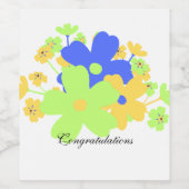 エレガントフローラデザイン黄緑色 ワインラベル (シングルラベル)