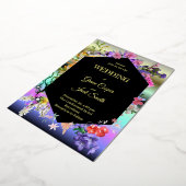 エレガントフローラデザイン/幾何縁ど 箔招待状 (回転した状態)