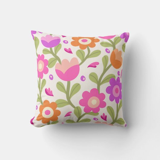 エレガントフローラデザイン – 美しくカスタマイズ可能 クッション (正面)