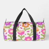 エレガントフローラデザイン – 美しくカスタマイズ可能 ダッフルバッグ (裏面)