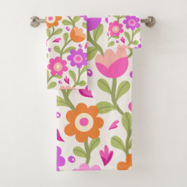エレガントフローラデザイン – 美しくカスタマイズ可能 バスタオルセット
