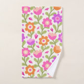 エレガントフローラデザイン – 美しくカスタマイズ可能 バスタオルセット (ハンドタオル)