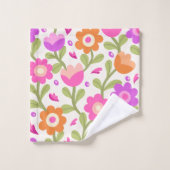 エレガントフローラデザイン – 美しくカスタマイズ可能 バスタオルセット (ウォッシュタオル)