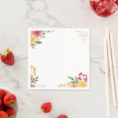 エレガントフローラデュアルネームブライダル紙 スタンダードカクテルナプキン (インサイチュ)