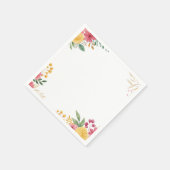 エレガントフローラデュアルネームブライダル紙 スタンダードカクテルナプキン (角)