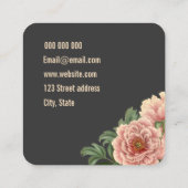 エレガントフローラトレンディーピンクピーンの名刺 スクエア名刺 (裏面)