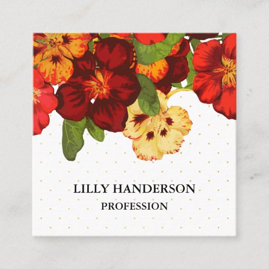 エレガントフローラトレンディー スクエア名刺 (正面)