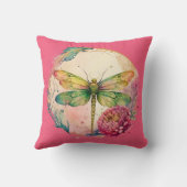 エレガントフローラトンボと名前をカスタムする クッション (裏面)