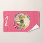 エレガントフローラトンボと名前をカスタムする バスタオルセット (ハンドタオル)