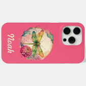 エレガントフローラトンボと名前をカスタムする Case-Mate iPhoneケース (裏面 (横))