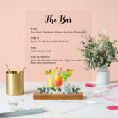 エレガントフローラドリンクバーメニューアクリル記号 アクリルサイン (ウェディング)