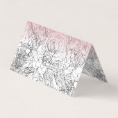 エレガントフローラドールピンクのグラデーショングリッターイメージ 名刺 (正面)