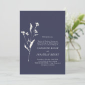 エレガントフローラネイビフォーマルーブルー結婚ワーディング 招待状 (スタンド正面)