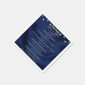 エレガントフローラネイビーブルーと金ゴールド結婚のおもしろい事実 スタンダードカクテルナプキン (角)