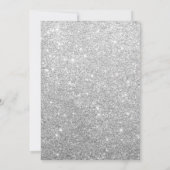 エレガントフローラネイビーブルーシルバースパークル結婚ズ 招待状 (裏面)