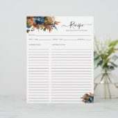 エレガントフローラネイビーブルーテラコッタキッチンレシピ (スタンド正面)