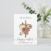 エレガントフローラハッピーイースタークロスクリスチャン シーズンポストカード (スタンド正面)