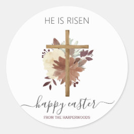 エレガントフローラハッピーイースタークロスクリスチャン ラウンドシール