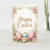 エレガントフローラハッピーイースター カード (正面)