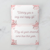 エレガントフローラハッピーバースデーカード – パーソナライズされた カード (内部)