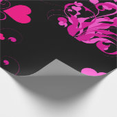 エレガントフローラハートパターンのラッピング紙 ラッピングペーパー (角)