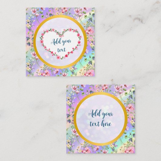 エレガントフローラハートフレーム:すべての大事な行事 エンクロージャーカード (正面/裏面)