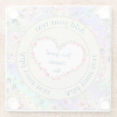 エレガントフローラハートフレーム:すべての大事な行事 ガラスコースター (裏面)