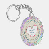 エレガントフローラハートフレーム:すべての大事な行事 キーホルダー (正面左)