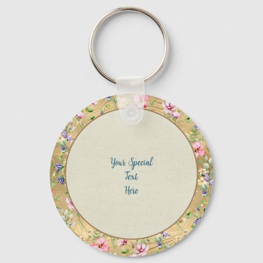 エレガントフローラハートフレーム:すべての大事な行事 キーホルダー (裏面)