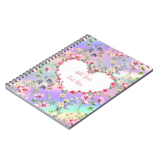 エレガントフローラハートフレーム：すべての大事な行事 ノートブック (左側)