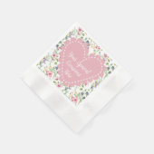 エレガントフローラハートフレーム：すべての大事な行事 縁ありカクテルナプキン (角)