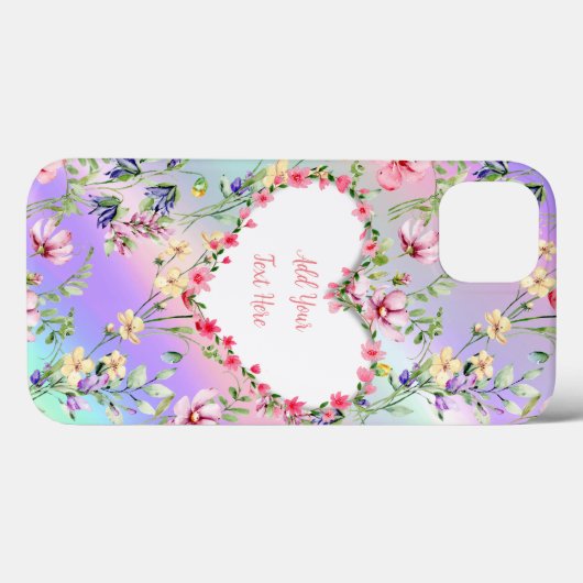 エレガントフローラハートフレーム:すべての大事な行事 Case-Mate iPhoneケース (裏面 (横))