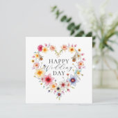 エレガントフローラハート春の結婚式挨拶 カード (スタンド正面)