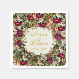 エレガントフローラバライスラーム結婚ズ スタンダードカクテルナプキン