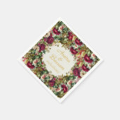 エレガントフローラバライスラーム結婚ズ スタンダードカクテルナプキン (角)