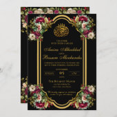 エレガントフローラバライスラーム結婚ズ 招待状 (正面/裏面)