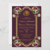 エレガントフローラバライスラーム結婚ズ 招待状 (正面)
