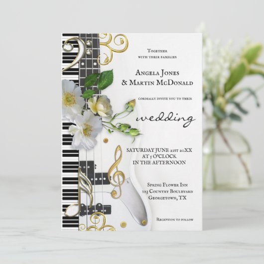 エレガントフローラバラテーマ結婚の 招待状 (スタンド正面)