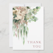 エレガントフローラバラピ結婚ンク サンキューカード (正面)