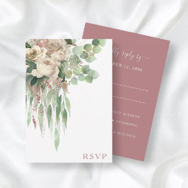 エレガントフローラバラピ結婚ンク 出欠カード