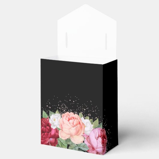 エレガントフローラバラブラック書道結婚ズ フェイバーボックス (オープン)