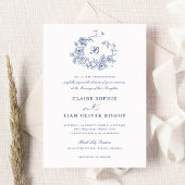 エレガントフローラバラリース結婚ズモノグラム 招待状